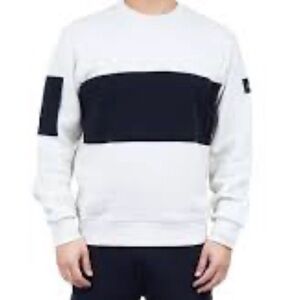 1071. Alo Yoga Traverse Mixed Media Pullover bone/ black sz small men